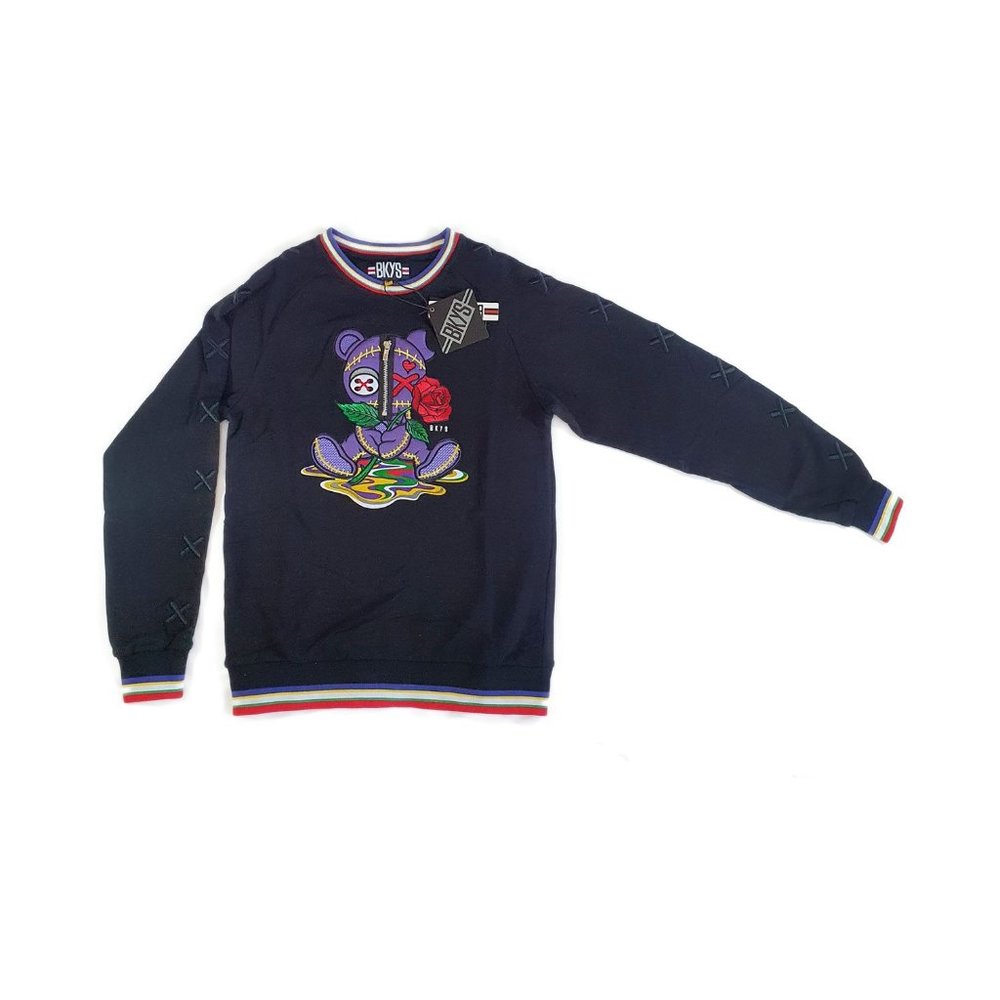 BKC987 BLACK KEYS Crew Neck [Black/Multi] Men's Graphic Sweatshirt Size S